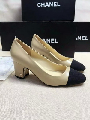 CHANEL Shallow mouth Block heel Shoes Women--061